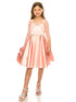Just Kids Girls Satin Dress with Rhinestone Belt and Sheer Embroidered Bolero, Sizes 4-14 - SophiasStyle.com
